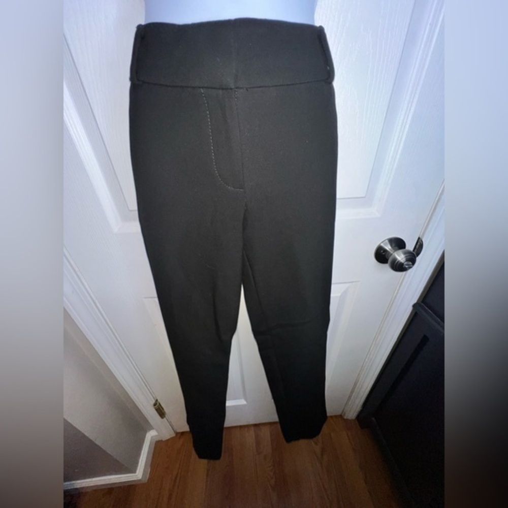 Loft Petites 4 Black Marisa Trouser Rayon Straight Leg Low Rise Dress Pants 4P